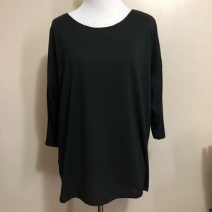 Bluensquare Black Dolman 3/4 Sleeve Round Neck Top (XL)